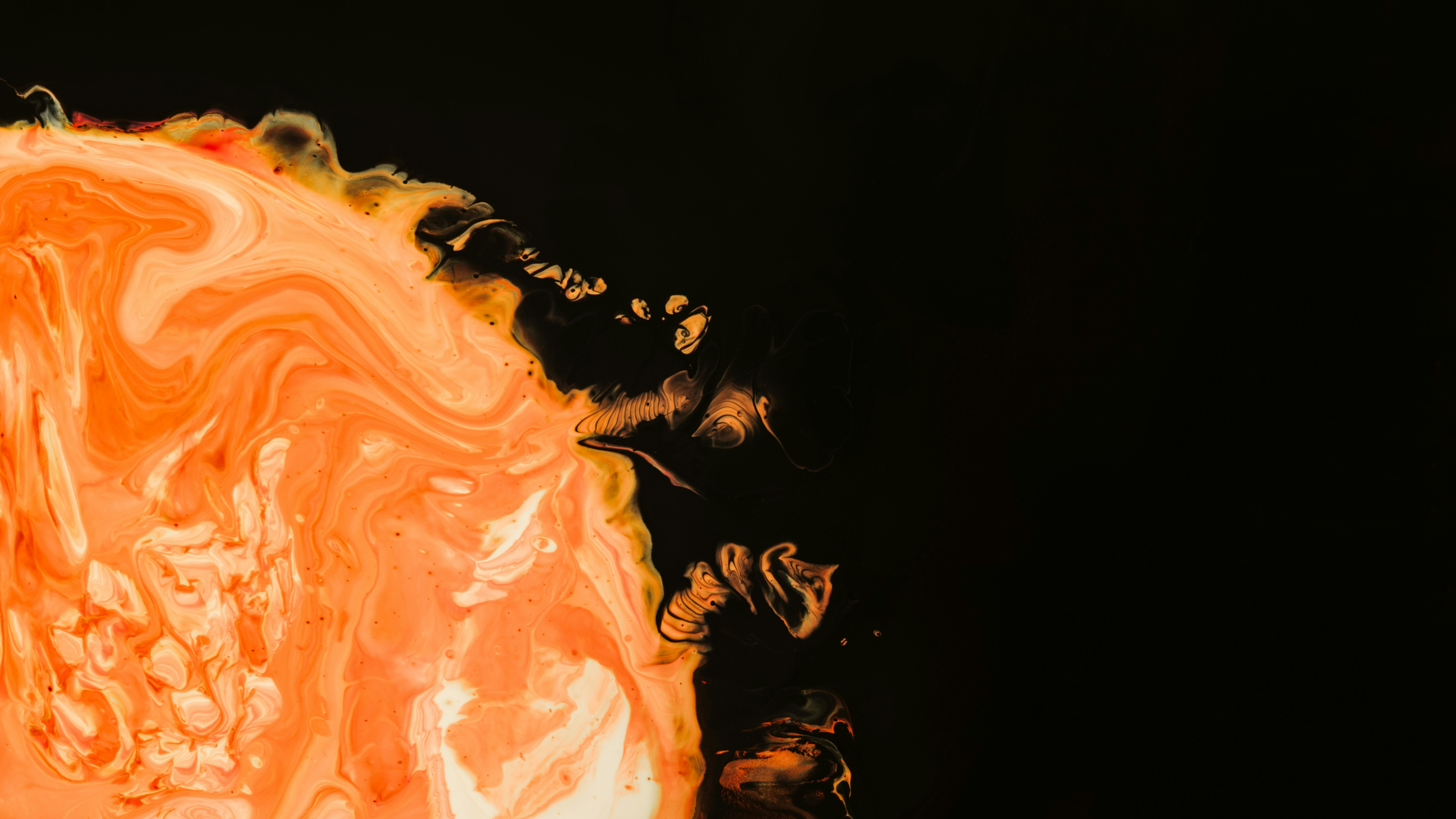 Abstract orange and black swirl